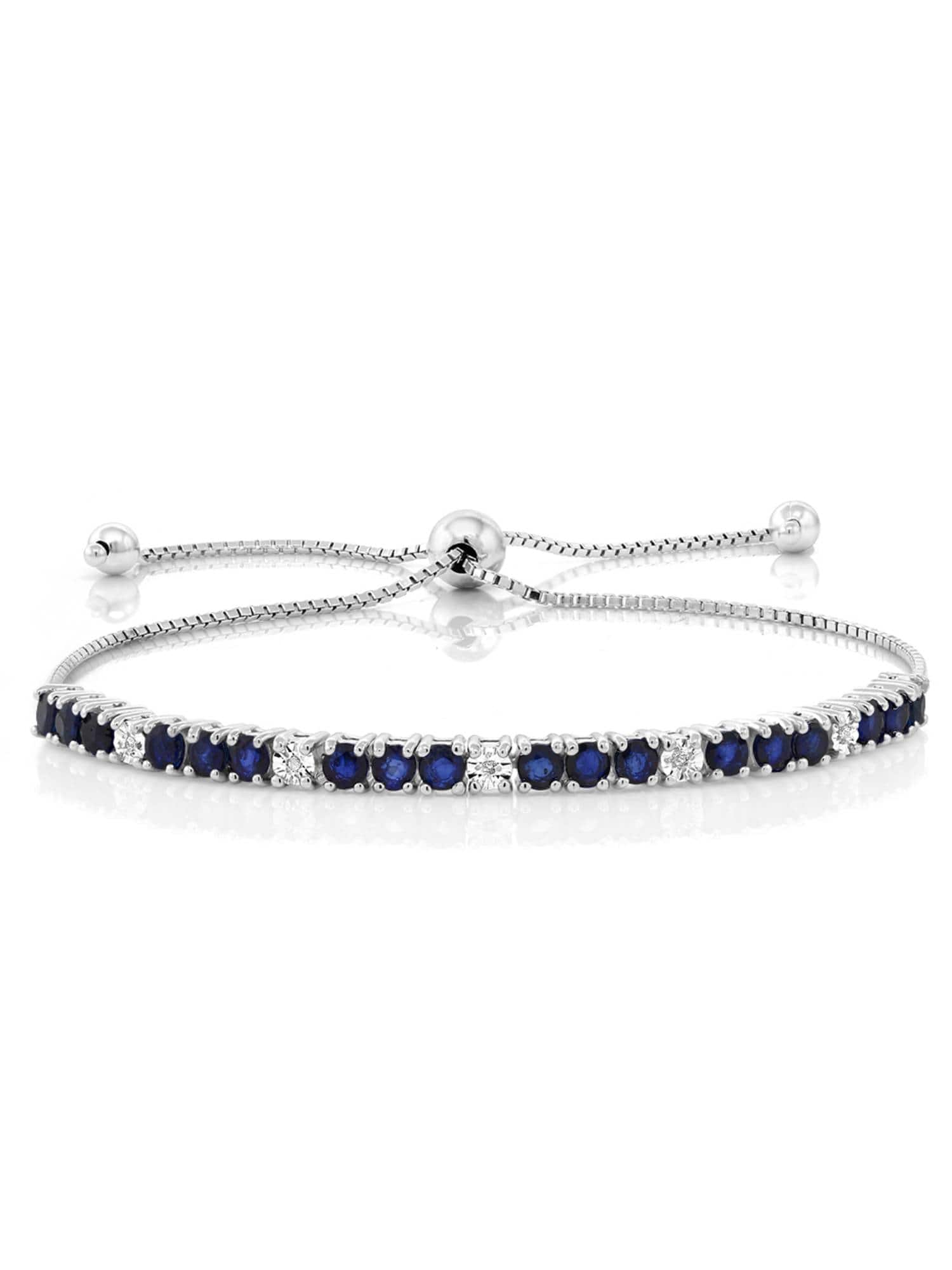 HBRGBS047 Blue Sapphire & Diamond Bracelet | Shining Diamonds®